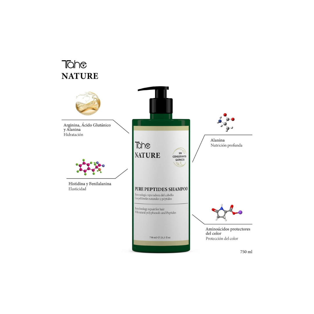 ahe Nature Sulphate-Free Pure Peptides Shampoo with Hair Repairing Biotechnology, 750 ml
